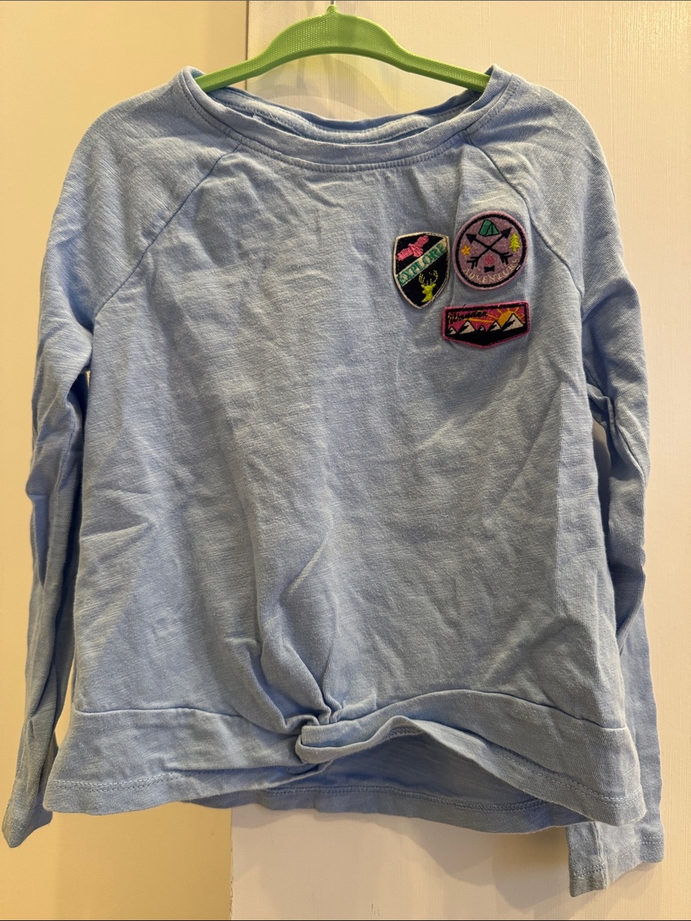 Lands' End Light Blue Girls' Sweatshirt with Patch Accents